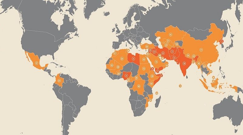 Lista Mundial da Perseguição 2021 - Ranking dos 50 países que mais perseguem os cristãos